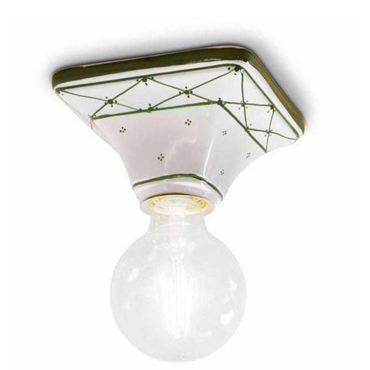 stropna zelena malovana ludova lampa chata lovecky dom moderny cisty toskansko provence styl country ludovy rucne malovany tradicny ludovy motiv potreby osvetlenie obyvacka spalna kuchyna vidiecky.jpg